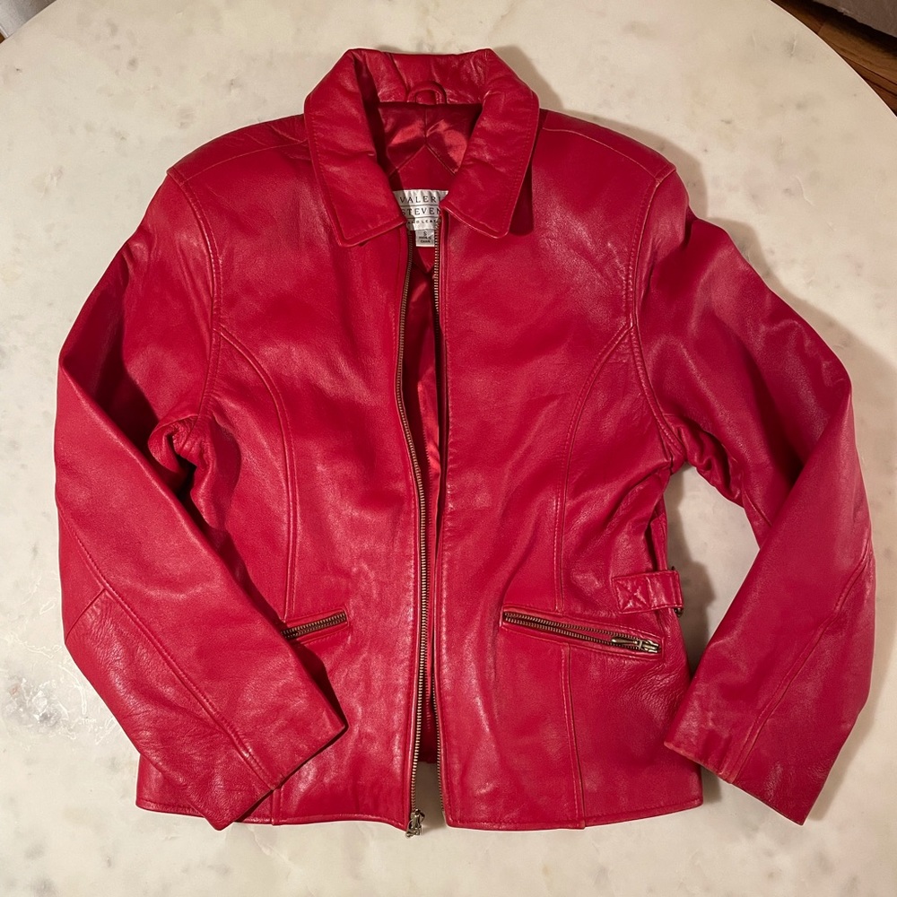 Vintage Red Leather Jacket